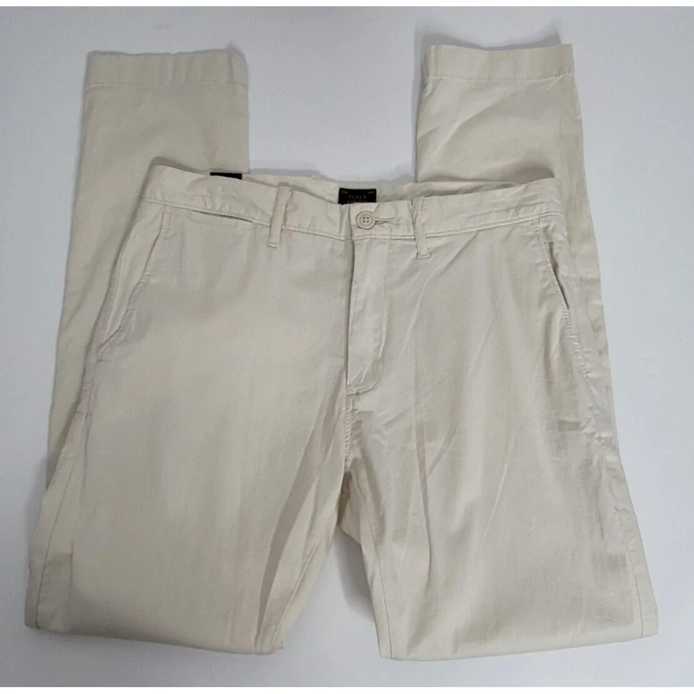 J. Crew Pants Mens 30X30 Light Cream 484 Slim Tech Performance Stretch Golf NEW